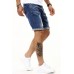 Dark Blue Slim-fit Distressed Men's Denim Shorts