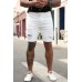 White Slim-fit Ripped Men's Jean Shorts