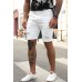 White Slim-fit Ripped Men's Jean Shorts