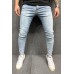 Light Blue Water Washed Mens Skinny Jeans