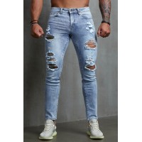 Men Ripped Slim Fit Skinny Jeans