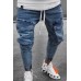 Men's Pocketed Slim Fit Skinny Jogger Jeans