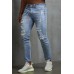 Distressed Slim-fit High Waist Men's Ankle Jeans