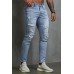 Distressed Slim-fit High Waist Men's Ankle Jeans