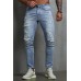 Distressed Slim-fit High Waist Men's Ankle Jeans