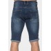 Blue Plaid Pattern Splicing Skinny Distressed Men's Denim Shorts