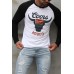 Black Men's Steer Head Letter Print Color Block Long Sleeve Top