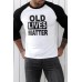 Black OLD LIVES MATTER Color Block Long Sleeve Top