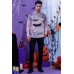 Men's Halloween Bat Print Long Sleeve Knit T-shirt