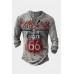 Gray Men's Letter Graphic Print Buttons Long Sleeve Shirt