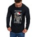 Black Christmas Skeleton Graphic Print Pleated Men's T-shirt