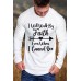 White I Will Walk By Faith Ripped Sleeve Men Long Sleeve Tee