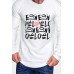 White Valentine LOVE Letter Print Pleated Sleeve Men's T-shirt