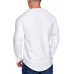 White Men's Letter Graphic Print Pleated Long Sleeve Top