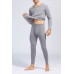 Gray Men's Plus Velvet Thick Thermal Underwear Suit