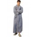 Blue Men's Thick Fleece Kimono Nightgown