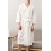 White Waffle Texture Men Robe with Belt