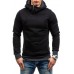 Dark Gray Color Block Zipper Hoodie and Drawstring Joggers Men's Set