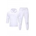 White Solid Pocket Hoodie and Jogger Pants Men's Set