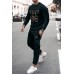 Letter Number Print Long Sleeve Top and Sweatpants Men's Sports Suit