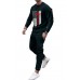 US Flag Print Long Sleeve Sweatshirt and Joggers Men's Sports Suit