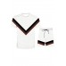 Striped Color Block Short Sleeve Top and Shorts Men's Sports Set