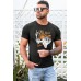 Gray Raised In The West Graphic Print Men's T-shirt