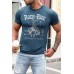 Blue ROCK RIDE Graphic Print Slim-fit Men's T-shirt