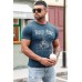 Blue ROCK RIDE Graphic Print Slim-fit Men's T-shirt