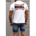 White BASEBALL Graphic Print Slim Fit Men's T Shirt