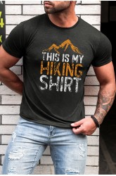 Gray This Is My Hiking Shirt Graphic Print Short Sleeve Men's T Shirt