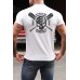 White Skull Baseball Graphic Print Short Sleeve Men's Graphic Tee