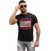 Black MAKE GAS GREAT AGAIN US Flag Graphic Print Men's T Shirt