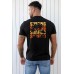 Black SURFING Plant Graphic Print Muscle Fit Men's Graphic Tee