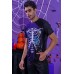 Halloween Skeleton 3D Print Short Sleeve Men's Graphic Tee