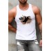 White American Flag Figure Print Men's Tank Top