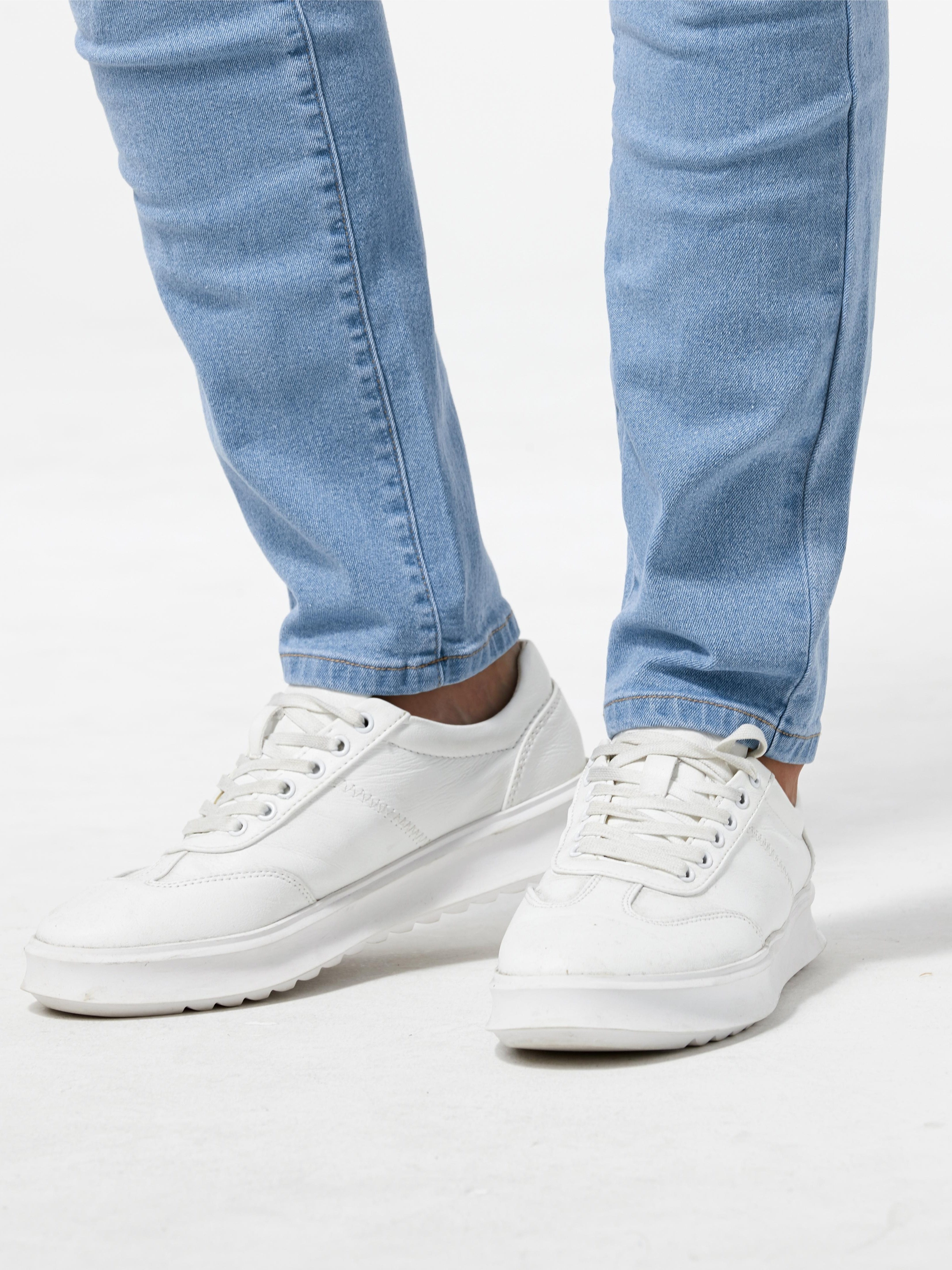 mens casual light blue ripped denim jeans details 14